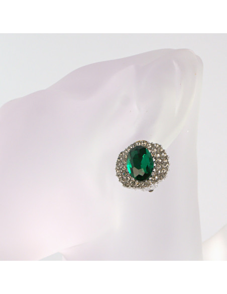 Klipsy do Uszu Lolita Akcesoria Klips do UCHA ZIELONE WIECZOROWE