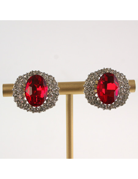 Klipsy do Uszu Lolita Akcesoria Klips do UCHA CZERWONYE WIECZOROWE