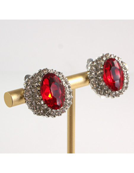 Klipsy do Uszu Lolita Akcesoria Klips do UCHA CZERWONYE WIECZOROWE