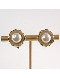 Klipsy do Uszu Lolita Akcesoria Klips do UCHA BEŻOWE Z...