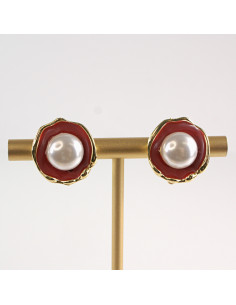 Klipsy do Uszu Lolita Akcesoria Klips do UCHA CZERWONE Z...