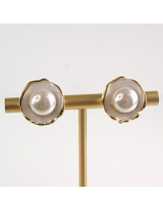 Klipsy do Uszu Lolita Akcesoria Klips do UCHA ECRU Z...