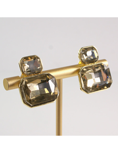 Klipsy do Uszu Lolita Akcesoria Klips do UCHA BEŻOWE "BRYLANTY"