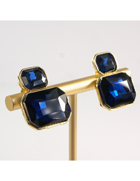 Klipsy do Uszu Lolita Akcesoria Klips do UCHA GRANATOWE "BRYLANTY"