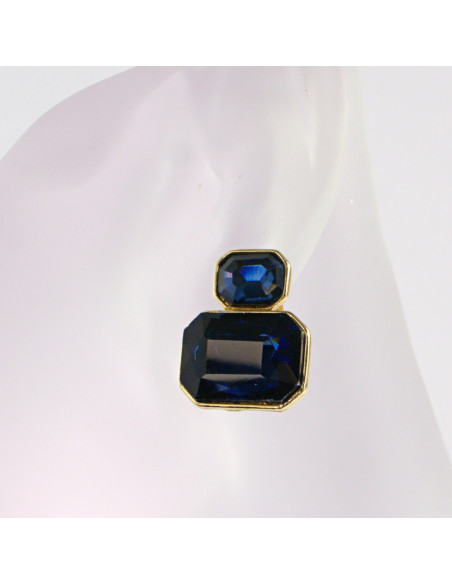 Klipsy do Uszu Lolita Akcesoria Klips do UCHA GRANATOWE "BRYLANTY"