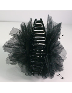 Klamra do włosów CZARNY KWIAT TIUL Lolita akcesoria 2