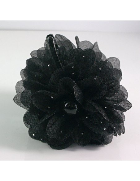 Klamra do włosów CZARNY KWIAT 11 CM Lolita akcesoria