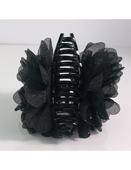Klamra do włosów CZARNY KWIAT 11 CM Lolita akcesoria