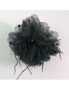 Klamra do włosów CZARNY KWIAT 12,5 CM Lolita akcesoria
