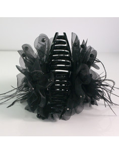 Klamra do włosów CZARNY KWIAT 12,5 CM Lolita akcesoria 2