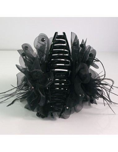 Klamra do włosów CZARNY KWIAT 12,5 CM Lolita...