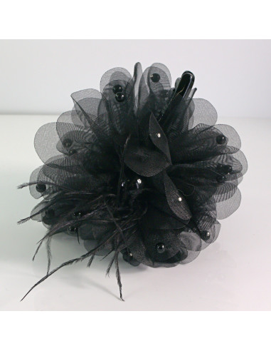 Klamra do włosów CZARNY KWIAT 12,5 CM Lolita...