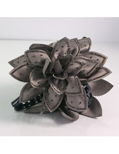 Klamra do włosów KWIAT Z KRYSZTAŁKAMI SZARY Lolita akcesoria