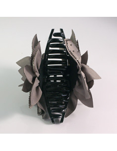 Klamra do włosów KWIAT Z KRYSZTAŁKAMI SZARY Lolita akcesoria 2