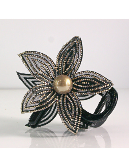 Klamra do włosów KWIAT Z KRYSZTAŁKAMI BEŻOWY Lolita akcesoria