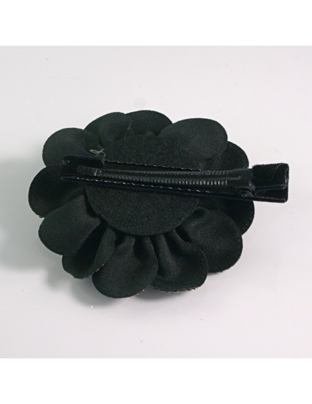 Spinka do włosów KWIAT Z CZARNYMI KRYSZTAŁKAMI CZARNY Lolita akcesoria