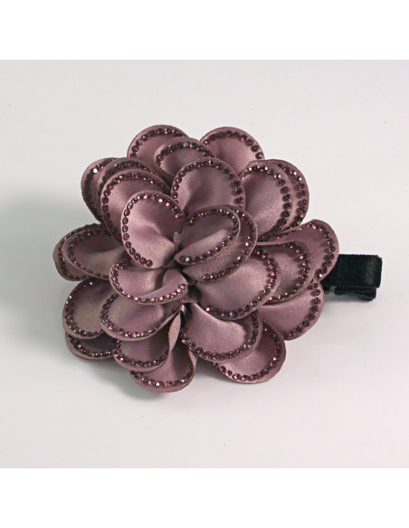 Spinka do włosów KWIAT Z KRYSZTAŁKAMI BRUDNY RÓŻ Lolita akcesoria