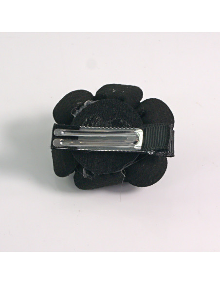 Spinka do włosów KWIAT ZE SREBRNYMI KRYSZTAŁKAMI CZARNY Lolita akcesoria