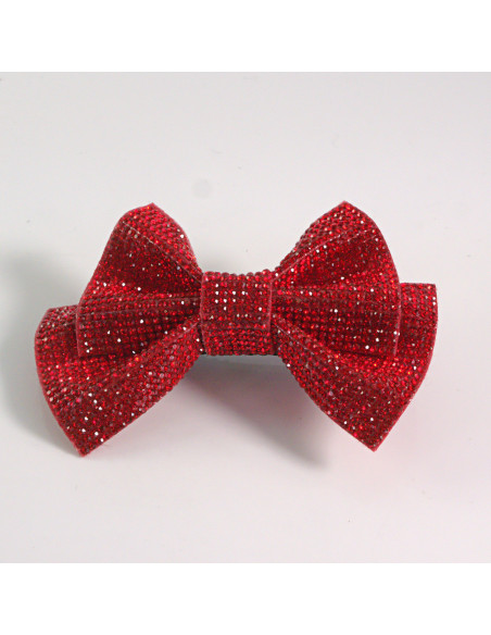 Spinka do włosów KWIAT KOKARDA Z KRYSZTAŁKAMI CZERWONY Lolita akcesoria