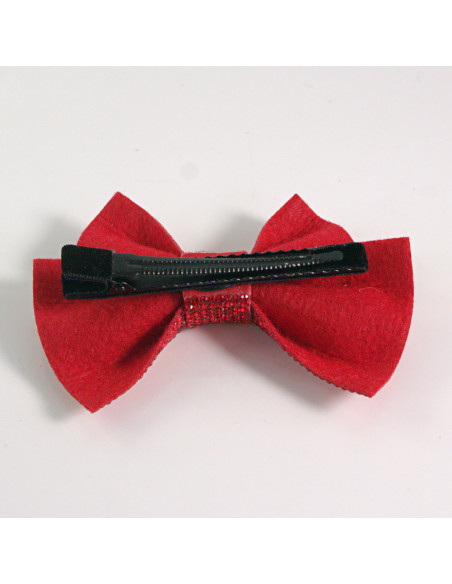 Spinka do włosów KWIAT KOKARDA Z KRYSZTAŁKAMI CZERWONY Lolita akcesoria