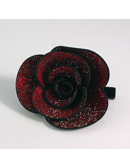 Spinka do włosów KWIAT Z KRYSZTAŁKAMI CZERWONY Lolita akcesoria
