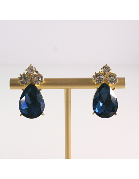 Klipsy do uszy z kamieniami niebieskie Lolita Accessories