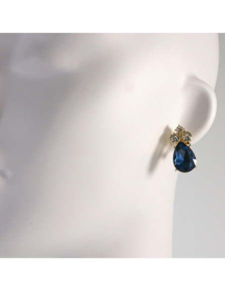 Klipsy do uszy z kamieniami niebieskie Lolita Accessories