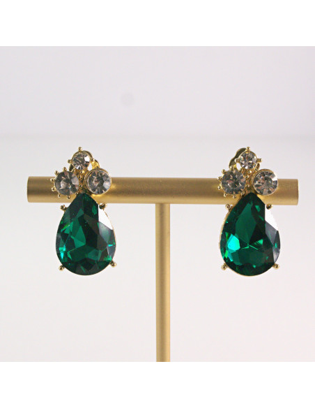 Klipsy do uszu z kamieniami zielone Lolita Accessories