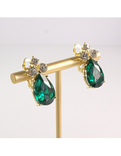 Klipsy do uszu z kamieniami zielone Lolita Accessories 2