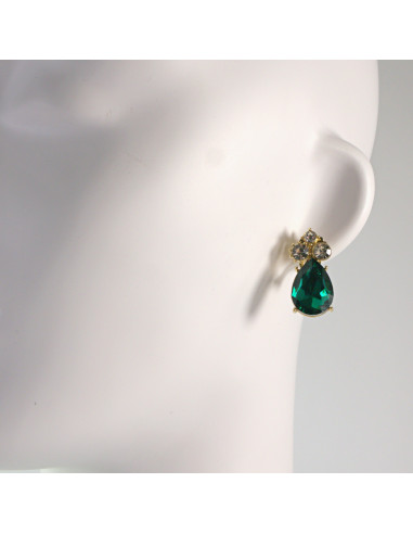 Klipsy do uszu z kamieniami zielone Lolita...