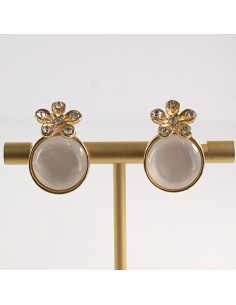 Klipsy do uszu ecru z cyrkoniami Eleganckie Lolita...