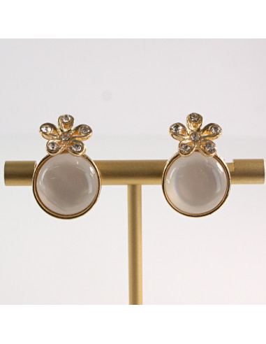 Klipsy do uszu ecru z cyrkoniami Eleganckie Lolita Accessories