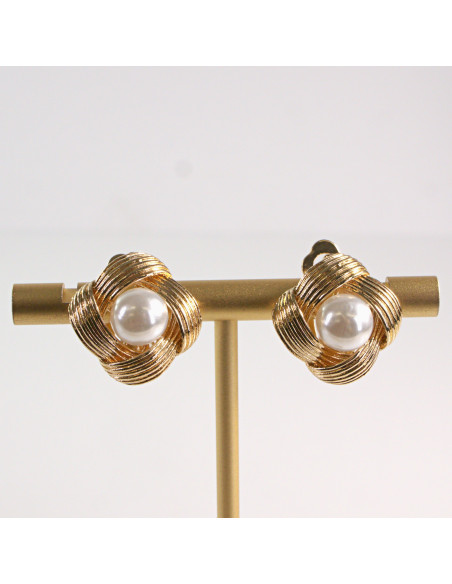 Klipsy do uszu supełki z perłami perełkami Lolita Accessories