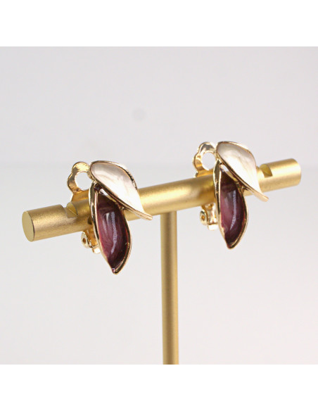 Klipsy do Uszu LISTKI Lolita Accessories Klips do Ucha Listek BURGUND