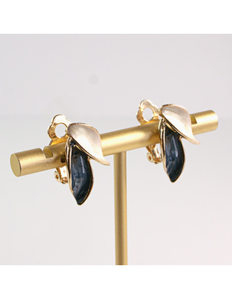 Klipsy do Uszu LISTKI Lolita Accessories Klips do Ucha LISTEK GRANATOWY