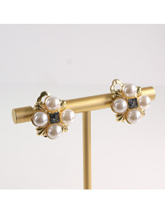 Klipsy do Uszu Lolita Akcesoria Klips do Ucha z PERŁAMI...