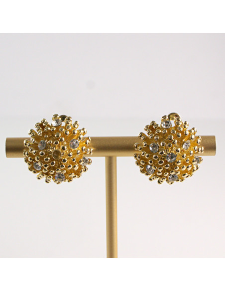 Klipsy do Uszu Lolita Akcesoria Klips do Ucha ZŁOTE Z CYRKONIAMI