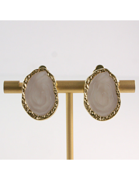 Klipsy do Uszu Lolita Akcesoria Klips do Ucha ŁEZKI MELANŻ ECRU