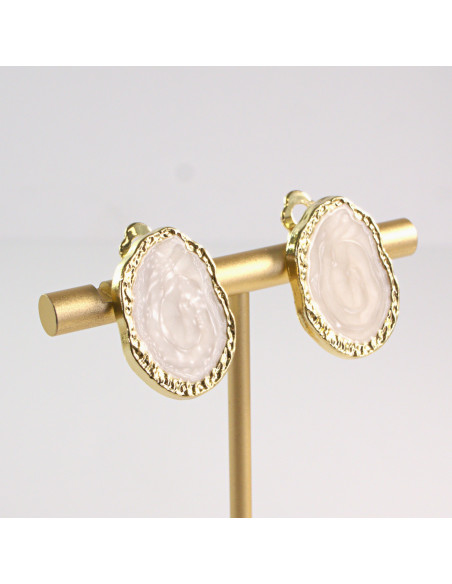 Klipsy do Uszu Lolita Akcesoria Klips do Ucha ŁEZKI MELANŻ ECRU