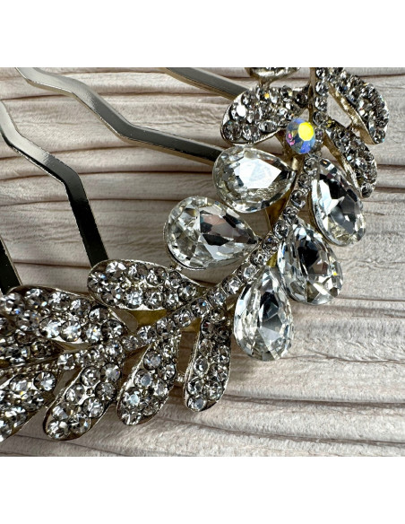 GRZEBIEŃ wsuwany do włosów wtykowy ozdobny KŁOS Lolita Akcesoria CRYSTAL