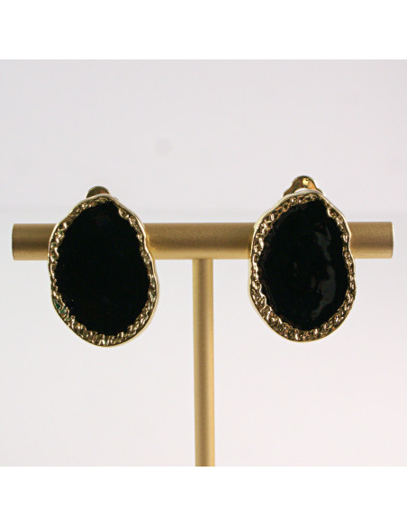 Klipsy do Uszu Lolita Akcesoria Klips do Ucha CZARNE ŁEZKI MELANŻ