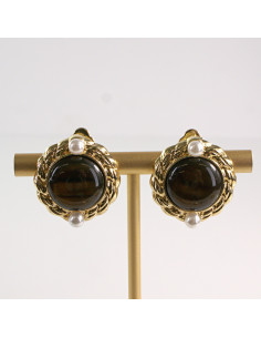 Klipsy do Uszu Lolita Akcesoria Klips do Ucha brązowe...