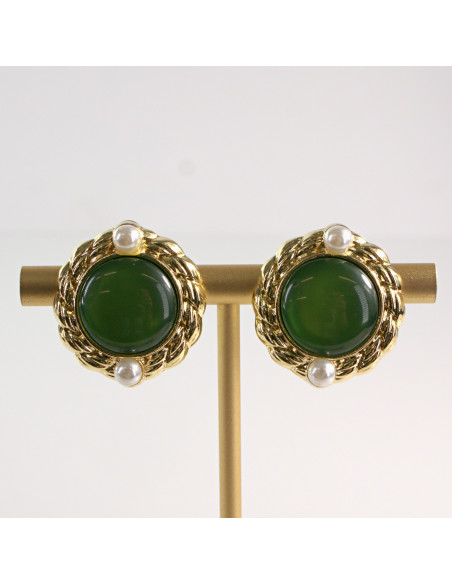 Klipsy do Uszu Lolita Akcesoria Klips do Ucha zielone VINTAGE LATA 80-te