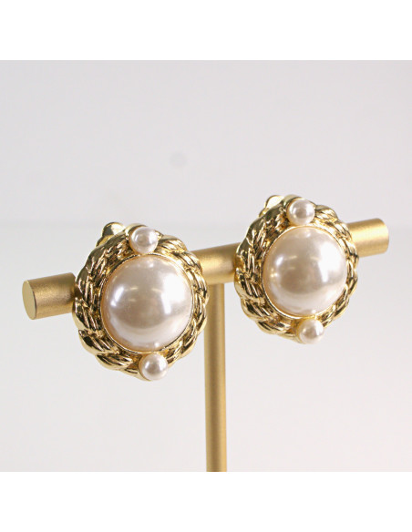 Klipsy do Uszu Lolita Akcesoria Klips do Ucha z PERŁĄ VINTAGE LATA 80-te