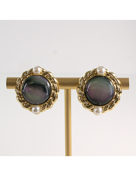 Klipsy do Uszu Lolita Akcesoria Klips do Ucha GRAFITOWE VINTAGE LATA 80-te