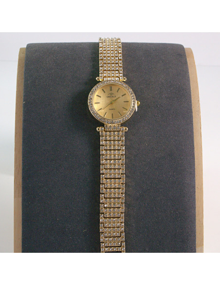 Zegarek damski złoty ze złotą tarczą i cyrkoniami Lolita Akcesoria