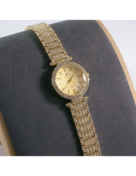 Zegarek damski złoty ze złotą tarczą i cyrkoniami Lolita Akcesoria