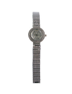 Zegarek damski srebrny z białą tarczą i cyrkoniami Lolita...