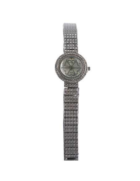 Zegarek damski srebrny z białą tarczą i cyrkoniami Lolita Akcesoria