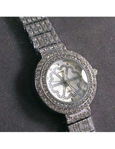 Zegarek damski srebrny z białą tarczą i...